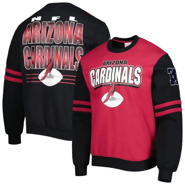Arizona cardinals mitchell ness all over 2.0 pullover sweatshirt cardinal Cardinal