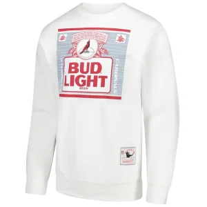 Arizona cardinals mitchell ness x bud light the crest pullover sweatshirt White M