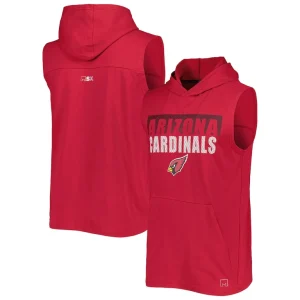 Arizona cardinals msx by michael strahan relay sleeveless pullover hoodie cardinal Cardinal
