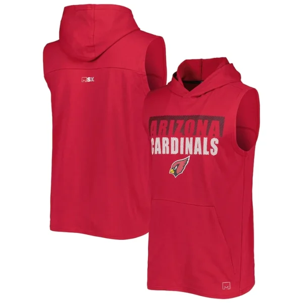 Arizona cardinals msx by michael strahan relay sleeveless pullover hoodie cardinal Cardinal