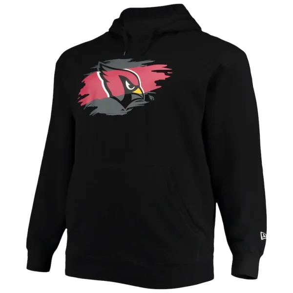 Arizona cardinals new era big tall primary logo pullover hoodie Black 3XB