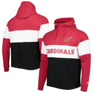 Arizona cardinals new era colorblock current pullover hoodie Blackcardinal