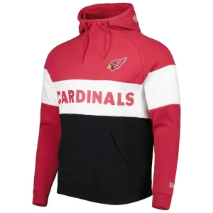 Arizona cardinals new era colorblock current pullover hoodie Blackcardinal M