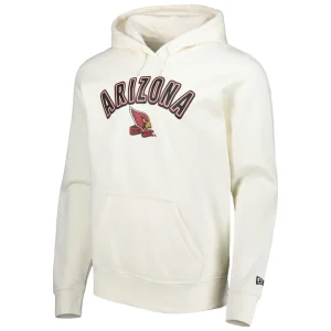 Arizona cardinals new era sideline chrome pullover hoodie Cream M