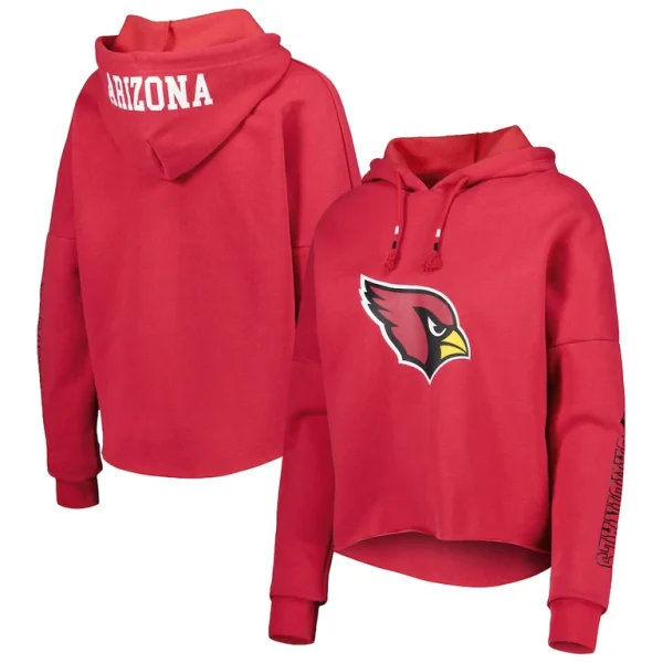 Arizona cardinals new era womens foil sleeve pullover hoodie cardinal Cardinal