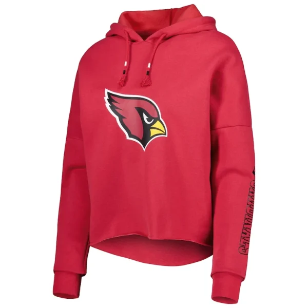 Arizona cardinals new era womens foil sleeve pullover hoodie cardinal Cardinal S