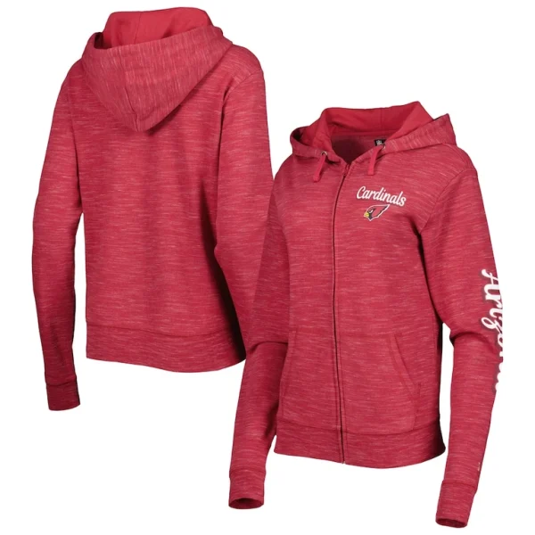 Arizona cardinals new era womens reverse full zip hoodie cardinal Cardinal