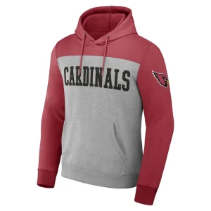 Arizona cardinals nfl x darius rucker collection by achopeca color blocked pullover hoodie Heather gray M