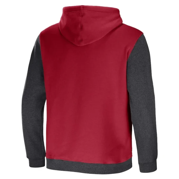 Arizona cardinals nfl x darius rucker collection by achopeca colorblock pullover hoodie Cardinalcharcoal L