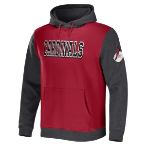 Arizona cardinals nfl x darius rucker collection by achopeca colorblock pullover hoodie Cardinalcharcoal M