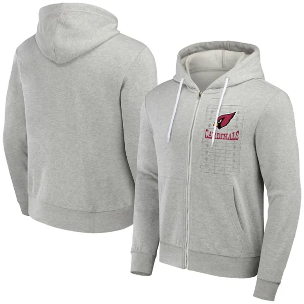 Arizona cardinals nfl x darius rucker collection by achopeca domestic full zip hoodie Heather gray
