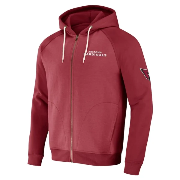 Arizona cardinals nfl x darius rucker collection by achopeca raglan full zip hoodie cardinal Cardinal M