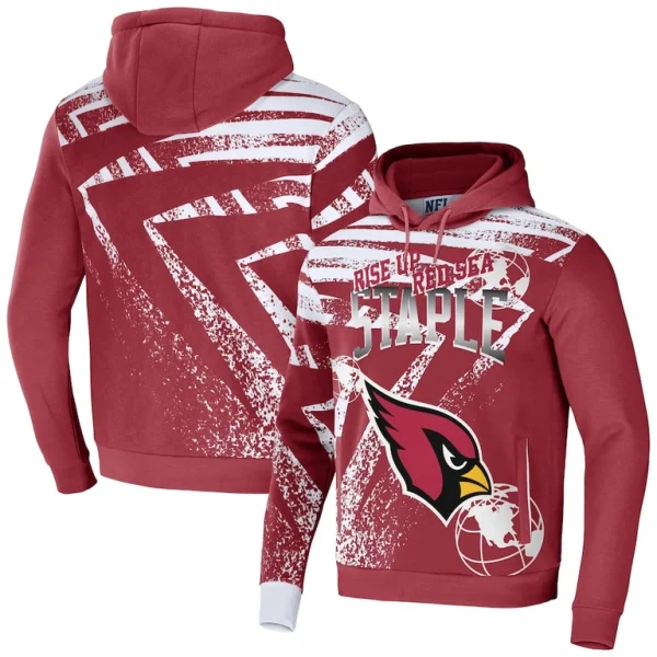 Arizona cardinals nfl x staple all over print pullover hoodie cardinal Cardinal