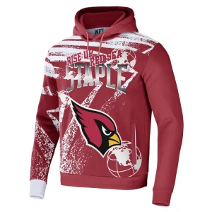 Arizona cardinals nfl x staple all over print pullover hoodie cardinal Cardinal M
