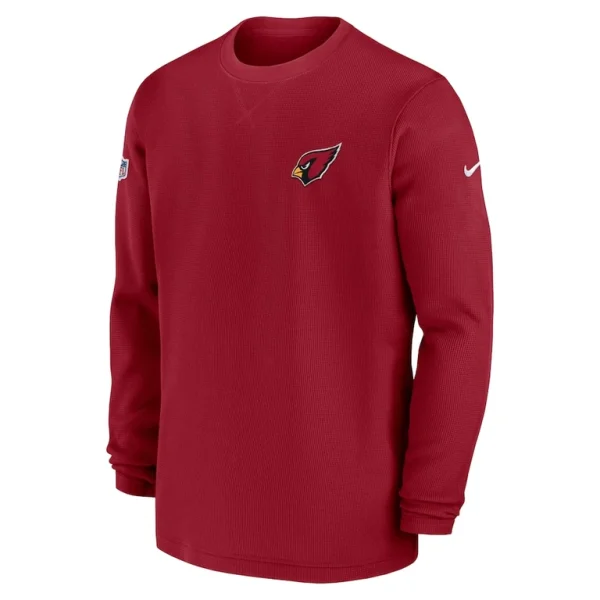 Arizona cardinals nike 2023 sideline throwback heavy brushed waffle long sleeve top Cardinal M