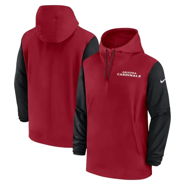 Arizona cardinals nike 202425 sideline pre game player 12 zip hoodie jacket Cardinalblack