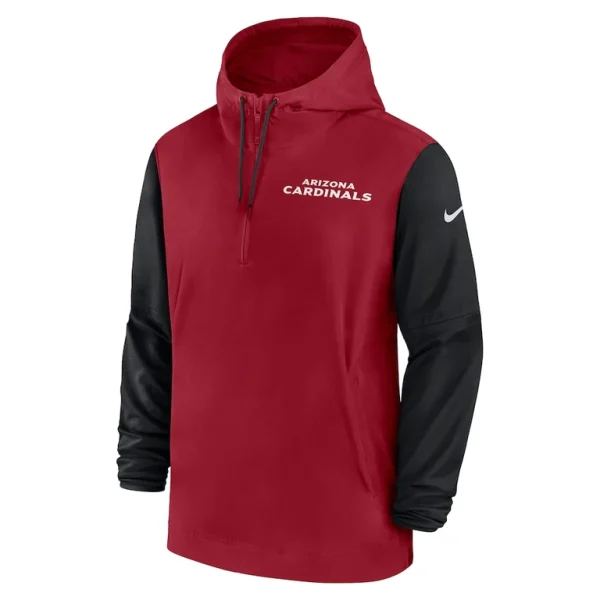 Arizona cardinals nike 202425 sideline pre game player 12 zip hoodie jacket Cardinalblack M