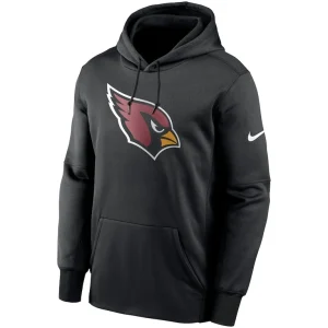 Arizona cardinals nike fan gear primary logo therma performance pullover hoodie Black M