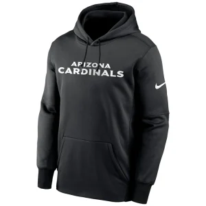 Arizona cardinals nike fan gear wordmark performance pullover hoodie Black M