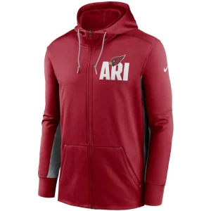Arizona cardinals nike mascot performance full zip hoodie Cardinalgray M