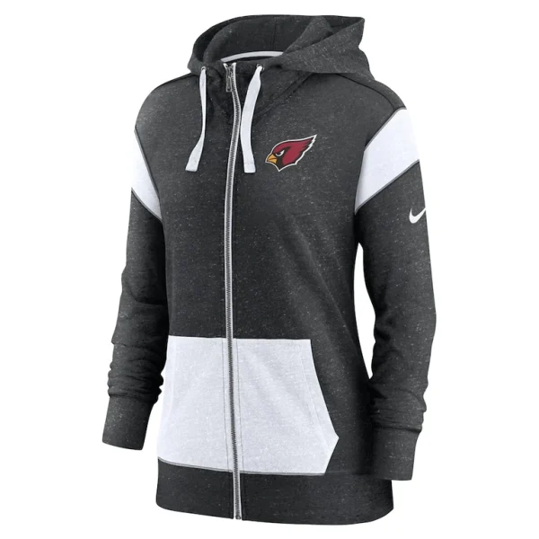 Arizona cardinals nike womens monaco lightweight full zip hoodie Heather blackwhite S