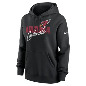 Arizona cardinals nike womens wordmark club fleece pullover hoodie Black S