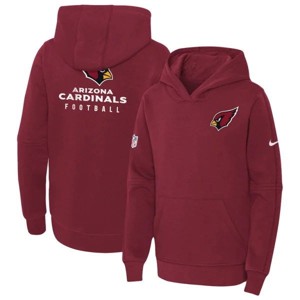Arizona cardinals nike youth 2023 sideline club fleece pullover hoodie cardinal Cardinal