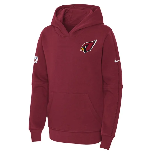 Arizona cardinals nike youth 2023 sideline club fleece pullover hoodie cardinal Cardinal Yth M
