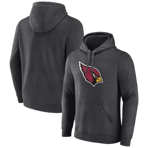 Arizona cardinals primary team logo fitted pullover hoodie Charcoal