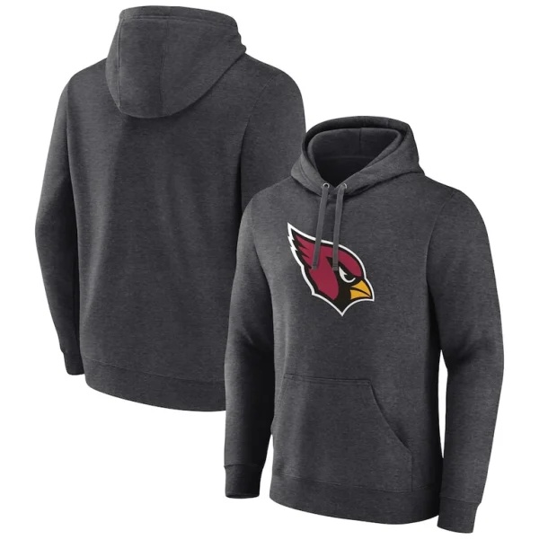 Arizona cardinals primary team logo fitted pullover hoodie Charcoal