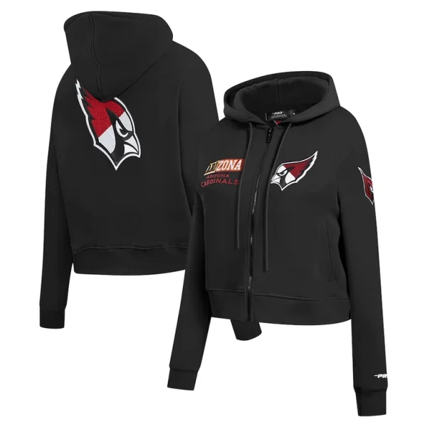 Arizona cardinals pro standard womens split logo full zip hoodie Black