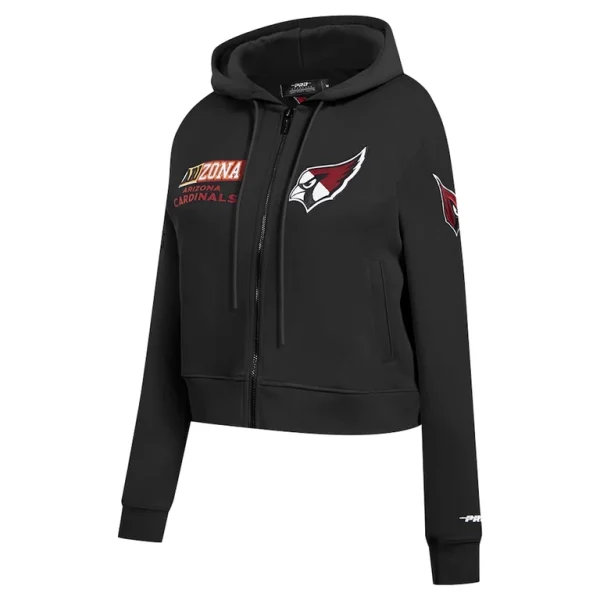 Arizona cardinals pro standard womens split logo full zip hoodie Black M