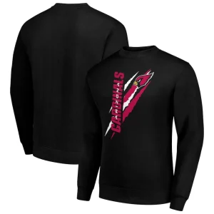 Arizona cardinals starter color scratch team graphic fleece pullover sweatshirt Black