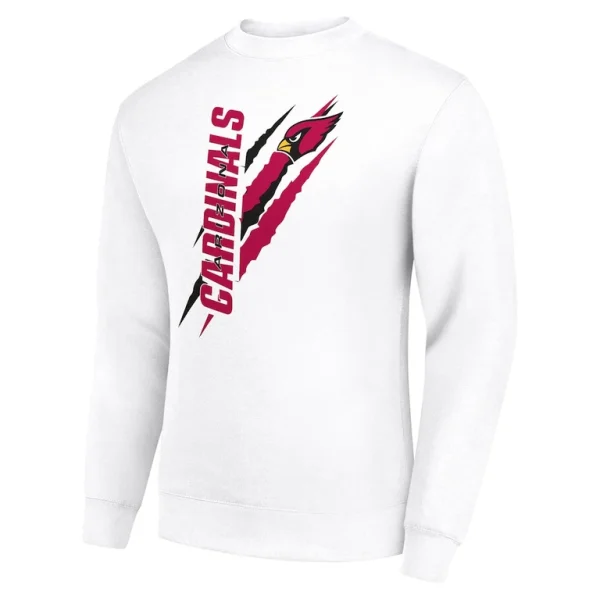 Arizona cardinals starter color scratch team graphic fleece pullover sweatshirt White M