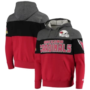 Arizona cardinals starter extreme fireballer pullover hoodie Heathered grayblack