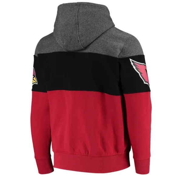 Arizona cardinals starter extreme fireballer pullover hoodie Heathered grayblack L
