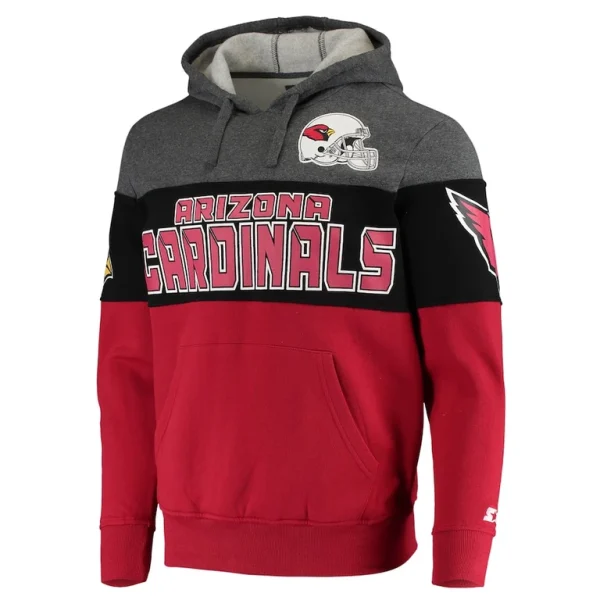 Arizona cardinals starter extreme fireballer pullover hoodie Heathered grayblack M