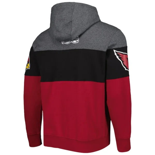 Arizona cardinals starter extreme pullover hoodie Heather charcoalcardinal L
