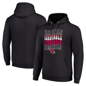 Arizona cardinals starter four team name logo fleece pullover hoodie Black