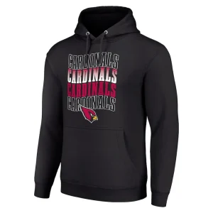 Arizona cardinals starter four team name logo fleece pullover hoodie Black M