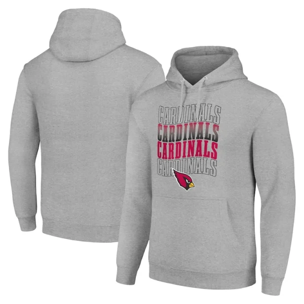 Arizona cardinals starter four team name logo fleece pullover hoodie Heather gray