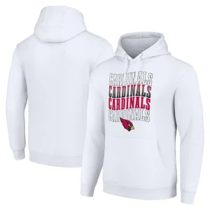 Arizona cardinals starter four team name logo fleece pullover hoodie White