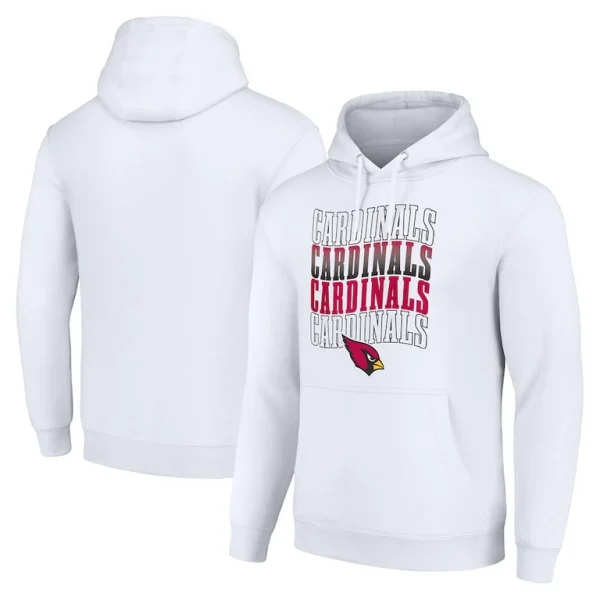 Arizona cardinals starter four team name logo fleece pullover hoodie White