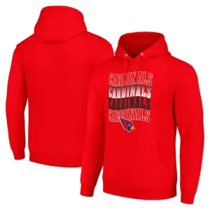 Arizona cardinals starter four team name logo fleece pullover hoodie cardinal Cardinal