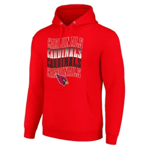 Arizona cardinals starter four team name logo fleece pullover hoodie cardinal Cardinal M
