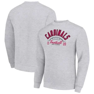 Arizona cardinals starter half ball team graphic tri blend fleece pullover sweatshirt Heather gray