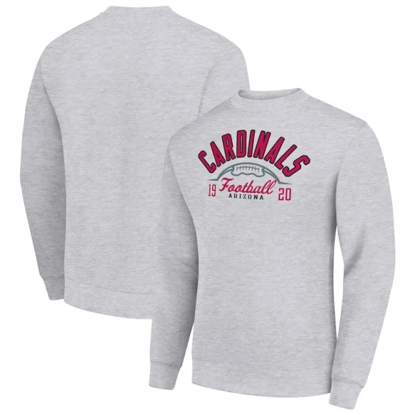 Arizona cardinals starter half ball team graphic tri blend fleece pullover sweatshirt Heather gray