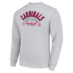Arizona cardinals starter half ball team graphic tri blend fleece pullover sweatshirt Heather gray M