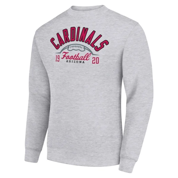 Arizona cardinals starter half ball team graphic tri blend fleece pullover sweatshirt Heather gray M