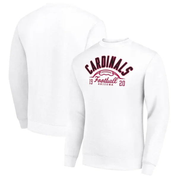 Arizona cardinals starter half ball team graphic tri blend fleece pullover sweatshirt White